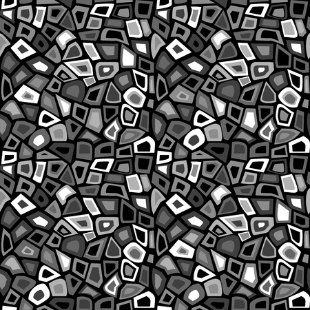 Black and white seamless pattern mosaicのイラスト素材