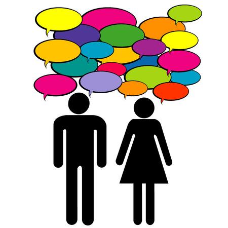 Communications between woman and man.のイラスト素材