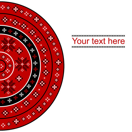 Card with round embroidered design and place for textのイラスト素材