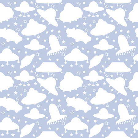 UFO seamless pattern, background for kidsのイラスト素材