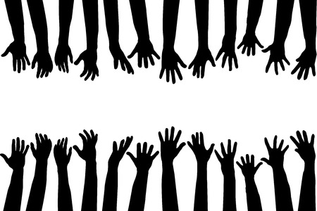 Black hands silhouettesのイラスト素材