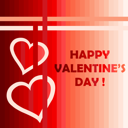Happy Valentines day card with two heartsのイラスト素材