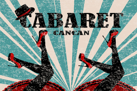 Cabaret poster with women legs in red shoesの素材 [FY31094810975
