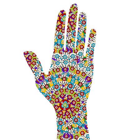 Hand painting in ethnic ornamentsのイラスト素材