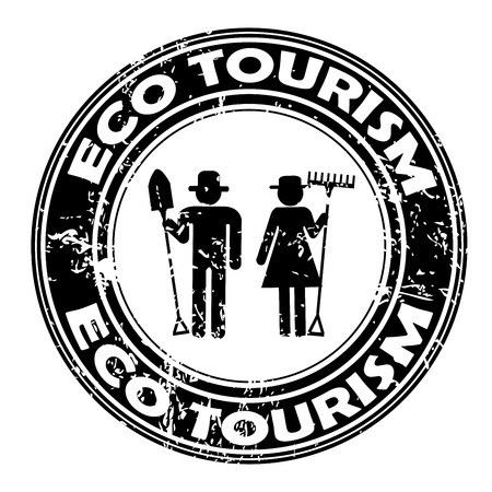 ECO TOURISM rubber stampのイラスト素材