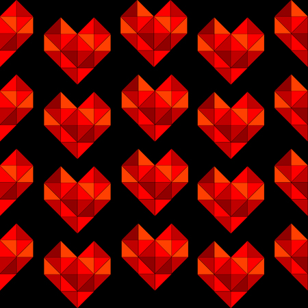 Geometrical hearts made of triangle seamless backgroundのイラスト素材
