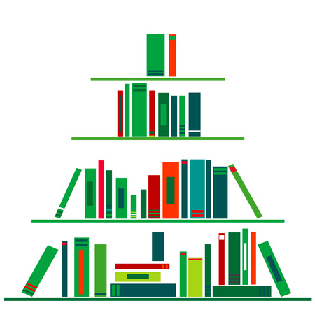 Christmas tree made of booksのイラスト素材