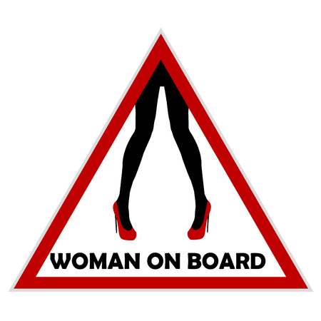 Woman on board driving signのイラスト素材