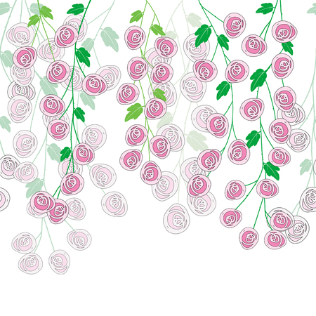 Stylized roses foliage card with place for your textのイラスト素材