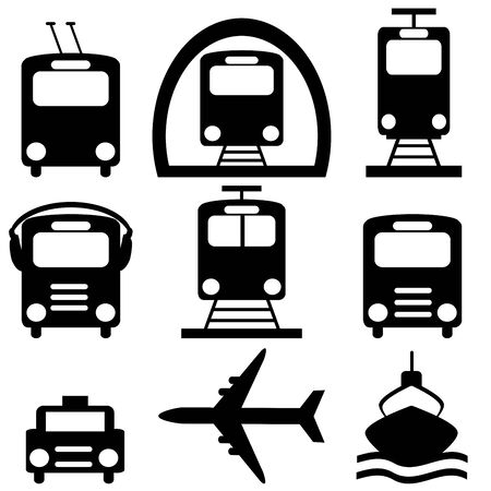 Collection of city transportation pictogramsのイラスト素材