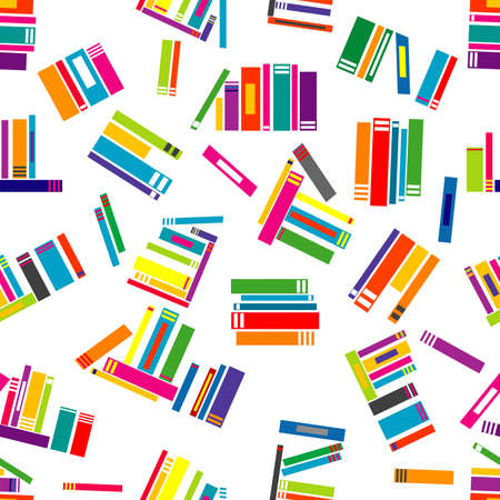 Wrapping paper with colored booksのイラスト素材