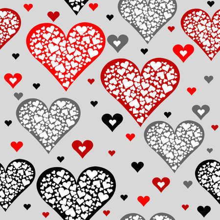 Simple stylized heart seamless backgroundのイラスト素材