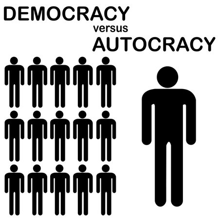 Democracy versus Autocracy, abstract conceptのイラスト素材