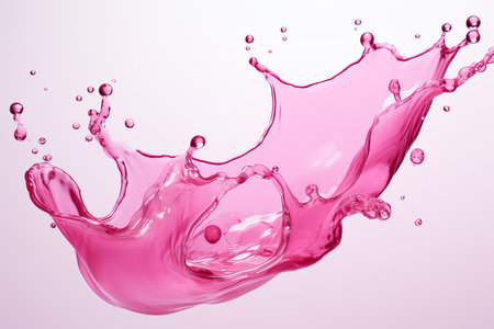 pink paint splash isolated on white background. 3d rendering.の素材