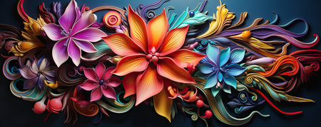 Abstract floral background with colorful flowers. Vector illustration for your design.の素材
