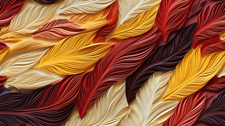 Abstract background with multicolored feathers. 3d rendering, 3d illustration.の素材