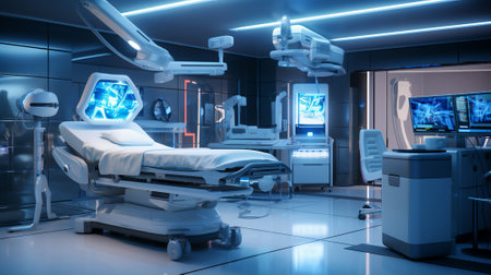3d rendering x-ray room in modern hospital with medical equipmentの素材