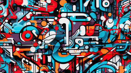 abstract colorful background in graffiti style with elements of urban modern style bright quality illustration for your designの素材