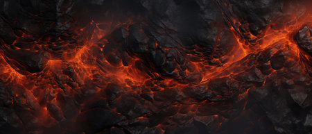 Lava flow. Burning lava. Abstract background. 3d renderingの素材