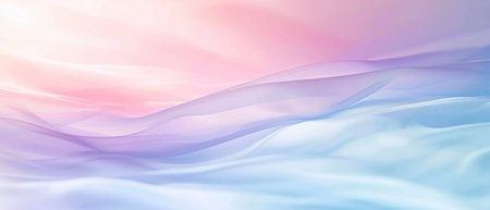 Abstract background with blue and pink wavy fabric. 3d rendering illustrationの素材