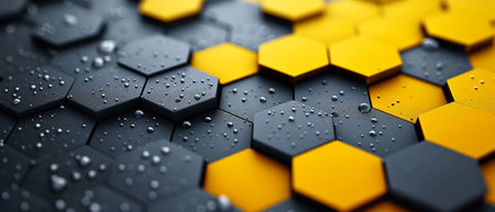 Abstract hexagon background. 3d rendering, 3d illustration.の素材