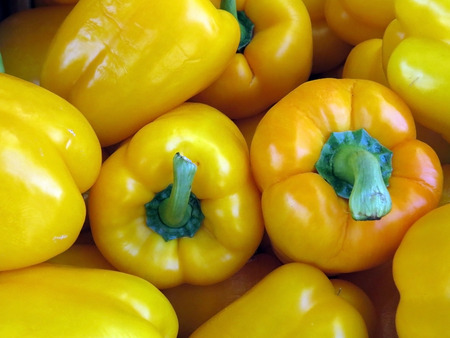 yellow peppersの写真素材