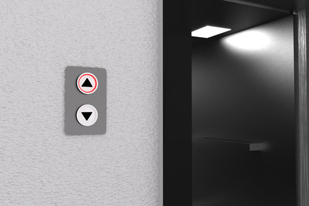 3D rendering of lift and panel going up
