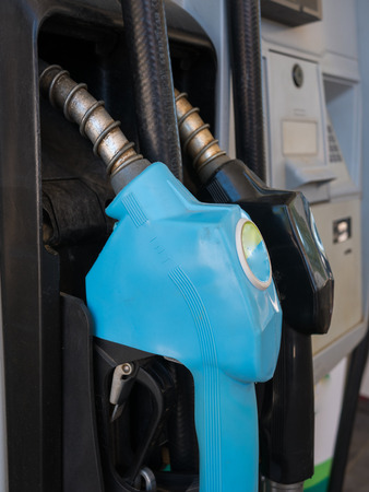 Two fuel pump filling in a gas stationの写真素材