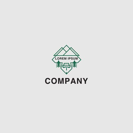 icon logo travel with landscape of mountain conceptのイラスト素材