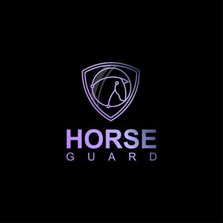icon logo horse in the badgeのイラスト素材