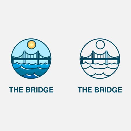 icon logo with bridge and sea conceptのイラスト素材