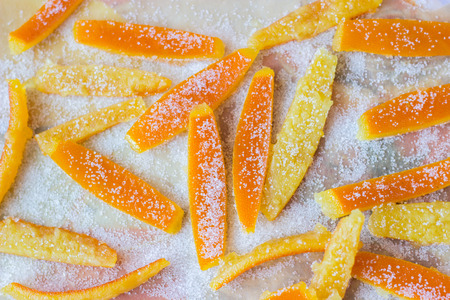 Homemade orange peel candyの写真素材