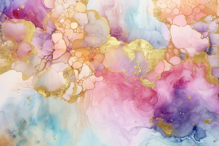 Abstract alcohol ink, marble ink background. Ai generative illustrationの素材