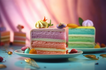 Various colorful cake and cookies Ai generativeの素材