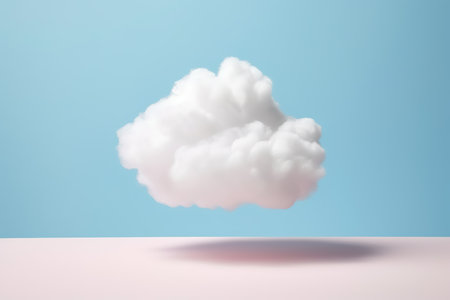 White cloud on pastel pink and blue background. 3D Renderingの素材