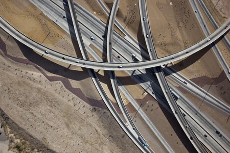 Major Interstate Interchange in Tucson, Arizona viewed from above