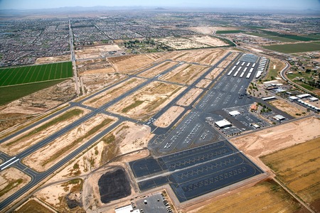 Aerial view of the Chandler, Arizona Airportの写真素材