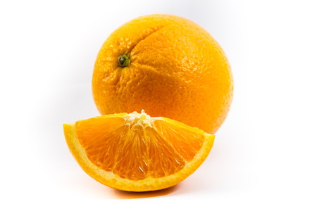 Orange fruit isolated on white backgroundの写真素材
