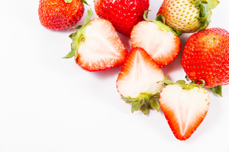 Appetizing strawberry. Isolated on a white background.の写真素材