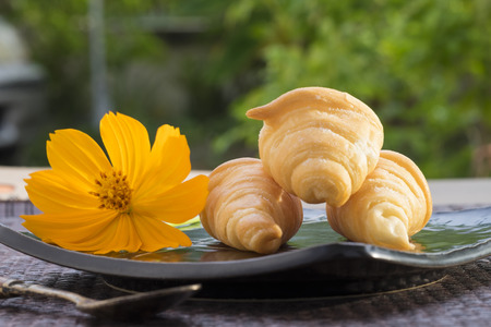 croissants on white wooden table