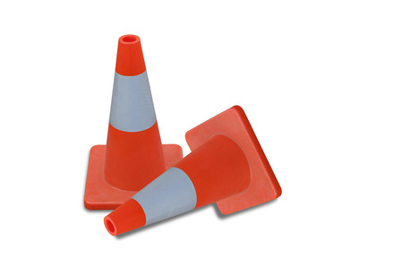 Traffic cone isolated on white back ground.の写真素材