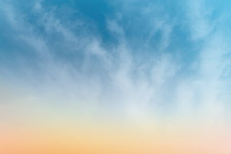 Cloudy sky with pastel gradient color, Natural landscape, Background of colorful sky concept, nature abstract backgroundの写真素材