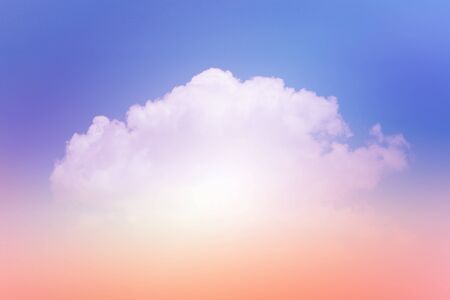 Cloudy sky with pastel gradient color, Natural landscape, Background of colorful sky concept, nature abstract backgroundの写真素材