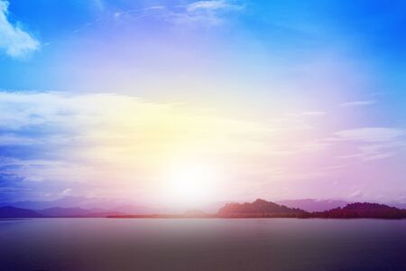 Background sunset concept; Landscape of tropical island beach with perfect skyの写真素材