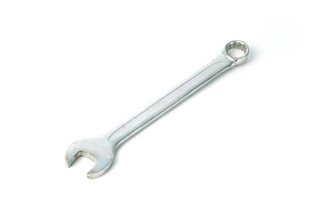 Separate wrench on white background. Side view.の写真素材