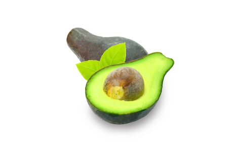 slices of avocado isolated on the white backgroundの写真素材