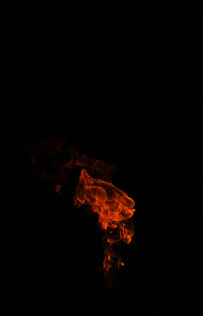 Fire flames on a black background