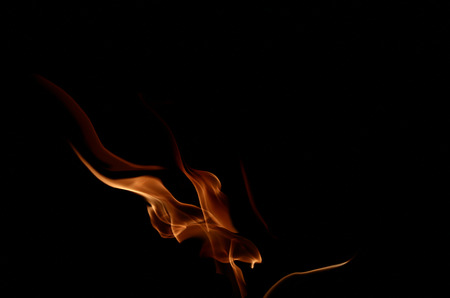 fire flames on black backgroundの写真素材