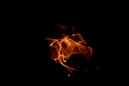 fire flames on black backgroundの写真素材