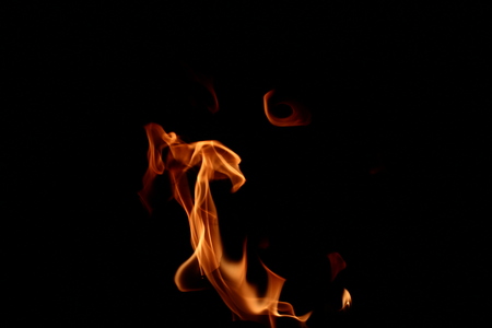 fire flames on black backgroundの写真素材